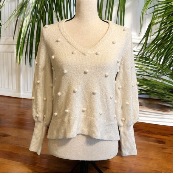 MADEWELL Bobble Dashwood V-Neck Sweater in Coziest Yarn - XS - Vanilla Girl Core - Picture 3 of 17